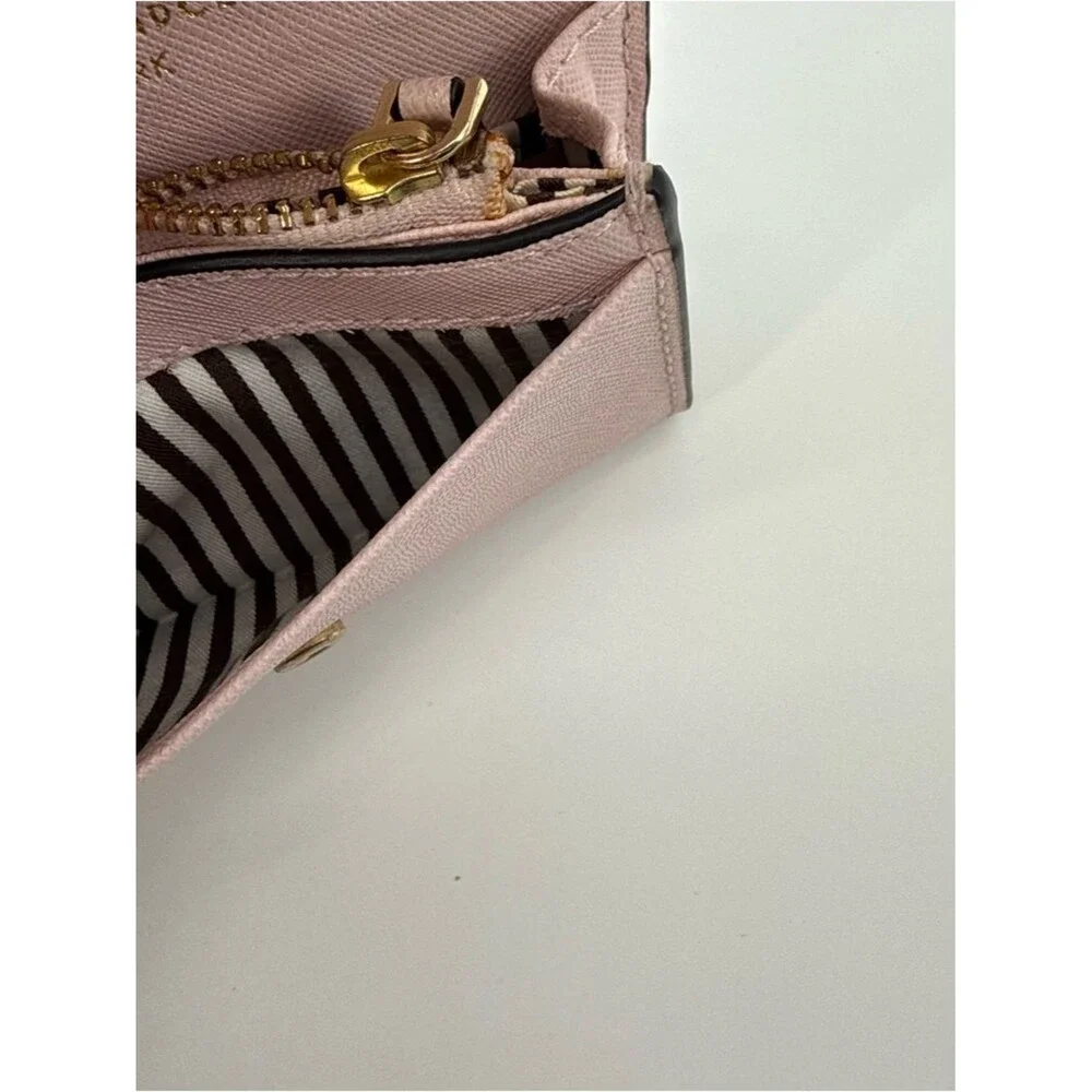 Henri Bendel Leather Pink ID Wallet Key Ring Cardholder *Retired* Dust Bag